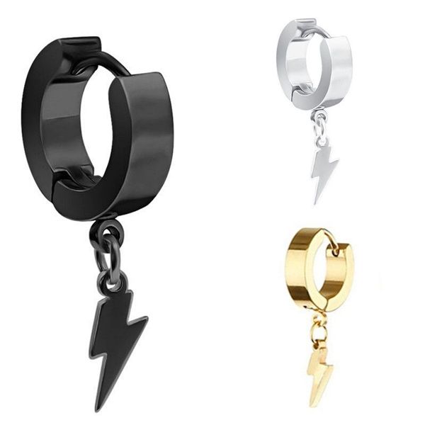 hip-hop fashion mens titanium lightning pendant personalized punk stainless steel earrings 1 pc, Golden;silver
hip-hop fashion mens titanium lightning pendant personalized punk stainless steel earrings 1 pc, Golden;silver