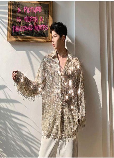 men see through long sleeve casual tassel sequins shirt fashion streetwear loose dress shirts clothing3361147, White;black
men see through long sleeve casual tassel sequins shirt fashion streetwear loose dress shirts clothing3361147, White;black