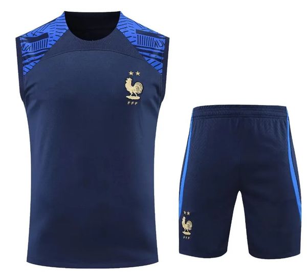 french short sleeve tracksuit sportswear men training suit kits soccer jerseys kit uniform chandal 2023 benzema mbappe vest mens football tr, White;black
french short sleeve tracksuit sportswear men training suit kits soccer jerseys kit uniform chandal 2023 benzema mbappe vest mens football tr, White;black