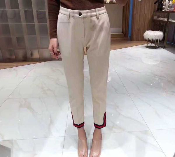 women's pants & capris designer family g's elastic slim-fit pants are slim, leggy and long, color contrast webbing with split hem, Black;white
women's pants & capris designer family g's elastic slim-fit pants are slim, leggy and long, color contrast webbing with split hem, Black;white