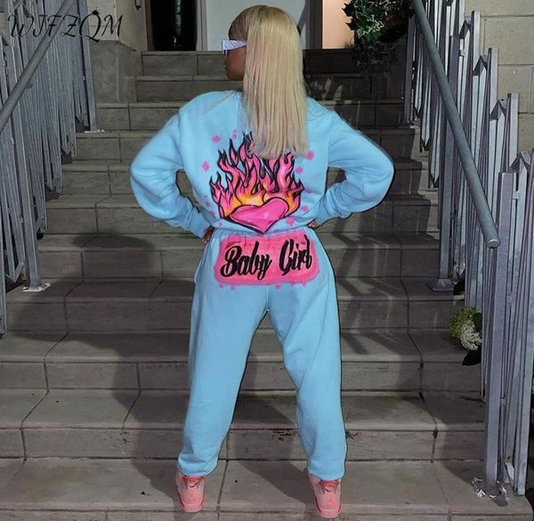 women039s two piece pants wjfzqm womens long sleeve print matching sets streetwear 2 winter outifits 2021 sweatsuits for wo5082595, White
women039s two piece pants wjfzqm womens long sleeve print matching sets streetwear 2 winter outifits 2021 sweatsuits for wo5082595, White