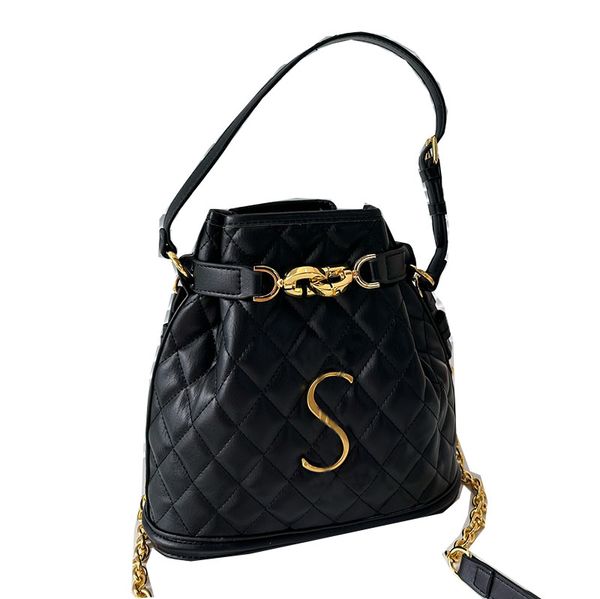 women designer drawstring medium bucket bag gold letters metal hardware chain adjustable leather strap cross body shoulder handbag outdoor c
women designer drawstring medium bucket bag gold letters metal hardware chain adjustable leather strap cross body shoulder handbag outdoor c