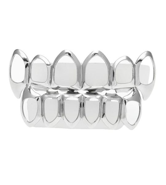 hip hop custom fit grill six hollow open face gold mouth grillz caps bottom with silicone vampire teeth set8551291, Black 
hip hop custom fit grill six hollow open face gold mouth grillz caps bottom with silicone vampire teeth set8551291, Black