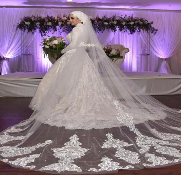 2019 muslim wedding veils 2 layers cathedral length lace applique bridal veil with comb custom made ivory white veil blusher cover1490008, Black
2019 muslim wedding veils 2 layers cathedral length lace applique bridal veil with comb custom made ivory white veil blusher cover1490008, Black