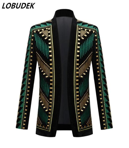 gold green splicing stripes embroidery blazer men039s vintage court wedding groom suit jackets stars singer host bar show stage6358172, White;black
gold green splicing stripes embroidery blazer men039s vintage court wedding groom suit jackets stars singer host bar show stage6358172, White;black