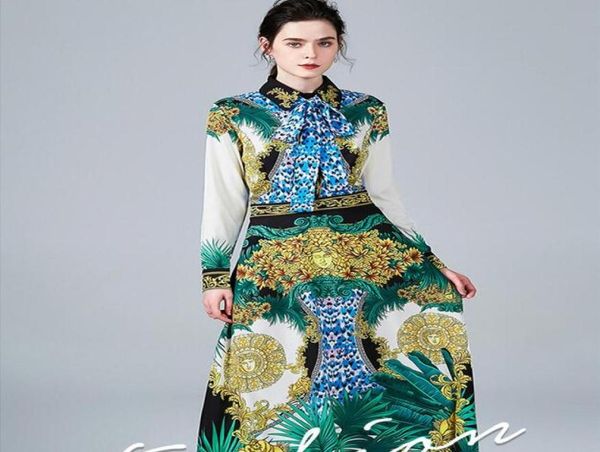 green scarf printed highwaisted long skirt with slim fit longsleeved dress summer bow collar aline anklelength3215391, Black
green scarf printed highwaisted long skirt with slim fit longsleeved dress summer bow collar aline anklelength3215391, Black