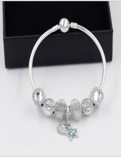 925 sterling silver bead charm silver foil murano glass beads ocean starfish pendant fits european charms bracelets safety chain j2732929, Golden;silver
925 sterling silver bead charm silver foil murano glass beads ocean starfish pendant fits european charms bracelets safety chain j2732929, Golden;silver