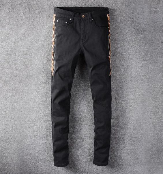 hip hop jean men leopard print patch black stretch denim patchwork slim skinny pants bootcut jeans for men039s5675965, Blue
hip hop jean men leopard print patch black stretch denim patchwork slim skinny pants bootcut jeans for men039s5675965, Blue