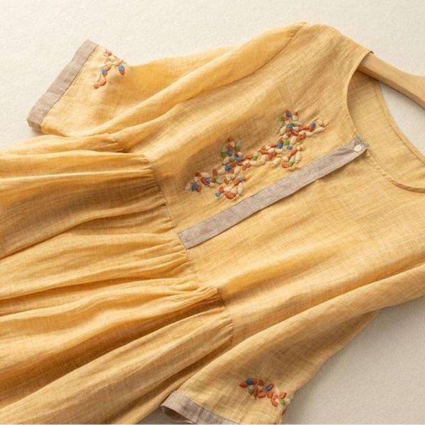 mid length dress spring fashion product literary and artistic ethnic style hemp cotton embroidery loose flesh, Black;gray
mid length dress spring fashion product literary and artistic ethnic style hemp cotton embroidery loose flesh, Black;gray