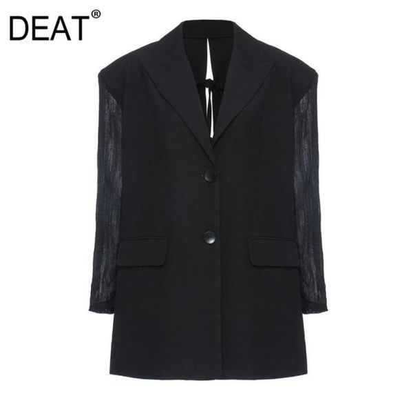 deat new spring and summer fashion casual button loose back open back lace up pleated sleeve blazer coat women sh640 2104285061448, White;black
deat new spring and summer fashion casual button loose back open back lace up pleated sleeve blazer coat women sh640 2104285061448, White;black
