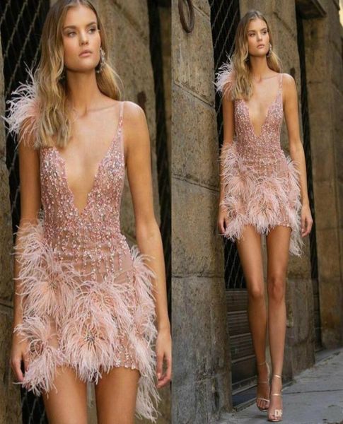 berta cocktail party dresses sequined beads luxury feather deep v neck short prom dress chic homecoming dress evening wear custom 7873450, Black
berta cocktail party dresses sequined beads luxury feather deep v neck short prom dress chic homecoming dress evening wear custom 7873450, Black