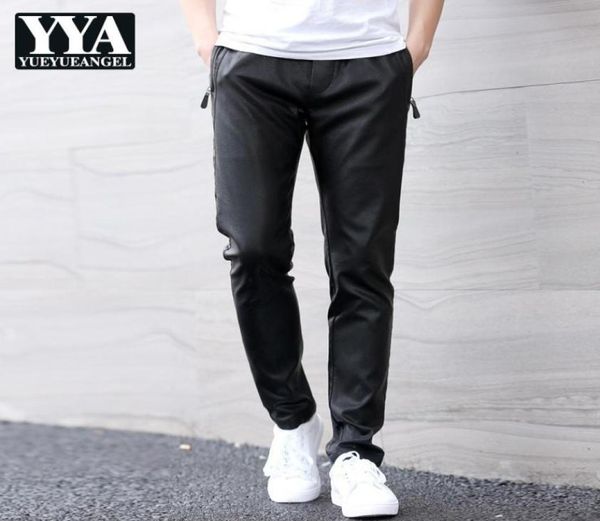 mens elastic waist pu leather harem pants straight casual streetwear slim fit trousers male big size faux leather black pants2325174
mens elastic waist pu leather harem pants straight casual streetwear slim fit trousers male big size faux leather black pants2325174