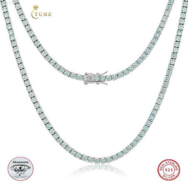 fresh item iced out jewelry fashion 3mm green round cut vvs moissanite diamond clustered tennis chain necklace for women, Silver
fresh item iced out jewelry fashion 3mm green round cut vvs moissanite diamond clustered tennis chain necklace for women, Silver