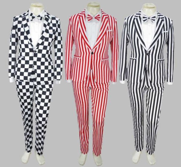 men sets bebes black white plaid coat pants bow tie 3pcs male singer suit clown costume magic stage show theme striped 4xl suit x03754136, White;black
men sets bebes black white plaid coat pants bow tie 3pcs male singer suit clown costume magic stage show theme striped 4xl suit x03754136, White;black