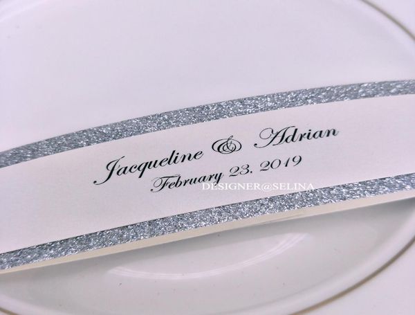 customized print ivory belt with glitter paper bottom for wedding invitation2199985, Black
customized print ivory belt with glitter paper bottom for wedding invitation2199985, Black