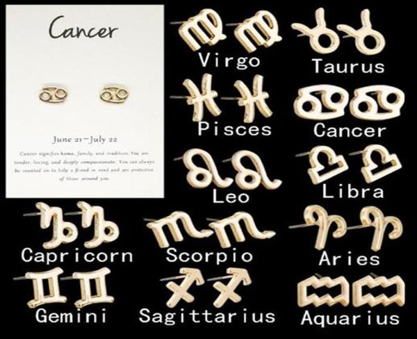 fashion 12 constellation earring classic silver gold zodiac sign stud earrings jewelry with gift card dhl 4712084, Golden;silver
fashion 12 constellation earring classic silver gold zodiac sign stud earrings jewelry with gift card dhl 4712084, Golden;silver