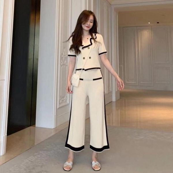 two piece dress women summer knitted notched collar short sleeve doublebreasted cardigan coat wide leg pants 2 pieces clot8195483, White
two piece dress women summer knitted notched collar short sleeve doublebreasted cardigan coat wide leg pants 2 pieces clot8195483, White