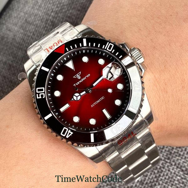 other watches 40mm nh35a diver mechanical automatic mens watch 20atm waterproof sapphire glass date cyclops red dial oyster strap tandorio 2, Slivery;black
other watches 40mm nh35a diver mechanical automatic mens watch 20atm waterproof sapphire glass date cyclops red dial oyster strap tandorio 2, Slivery;black