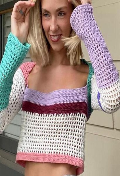 women039s tshirt autumn knitted patchwork hollow out long sleeve crop y2k aesthetic vintage women tees female spring 1248015, White
women039s tshirt autumn knitted patchwork hollow out long sleeve crop y2k aesthetic vintage women tees female spring 1248015, White