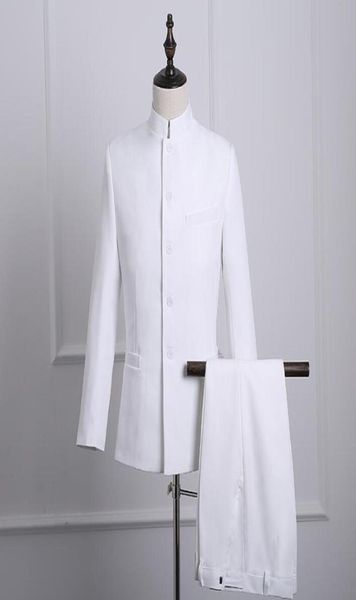 white 2018 new arrival slim hinese tunic suit men suit set with pants mens wedding suits formal dress mens groom pant3022285, White;black
white 2018 new arrival slim hinese tunic suit men suit set with pants mens wedding suits formal dress mens groom pant3022285, White;black