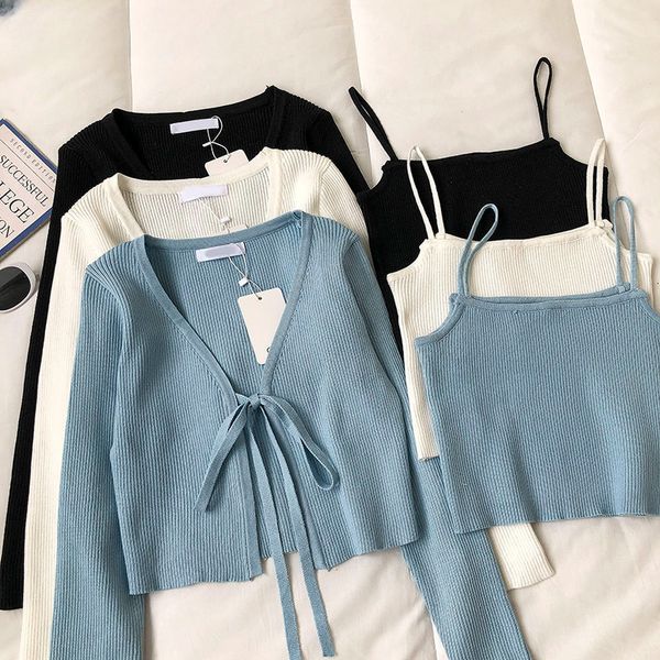 women's knits tees casual fashion 2 piece set women solid vneck long sleeve lace up short knitted cardigan 230804, White
women's knits tees casual fashion 2 piece set women solid vneck long sleeve lace up short knitted cardigan 230804, White