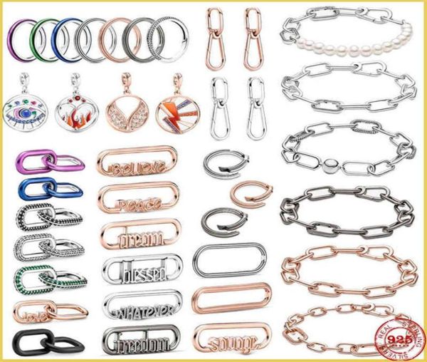 2021 me ring 925 sterling silver bead round connector charm double fit original link chain bracelet jewelry217u1734755, Golden;silver 
2021 me ring 925 sterling silver bead round connector charm double fit original link chain bracelet jewelry217u1734755, Golden;silver