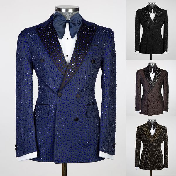 sparkly men wedding suits peaked lapel tuxedos beads crystal groom wear 2 pcs (blazer+pants) prom evening party custom made, Black;gray
sparkly men wedding suits peaked lapel tuxedos beads crystal groom wear 2 pcs (blazer+pants) prom evening party custom made, Black;gray