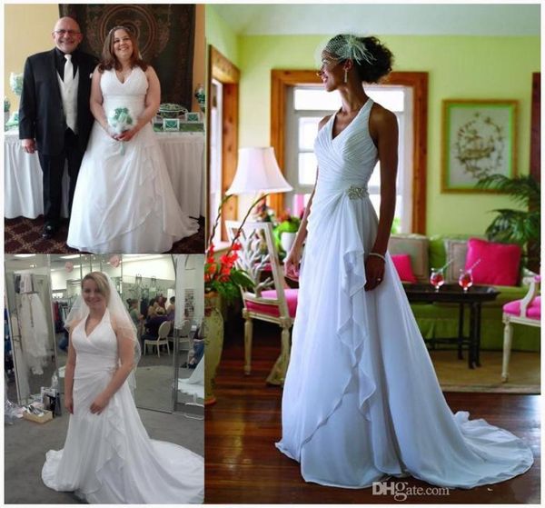 2019 summer beach wedding dresses plus size a line halter chiffon wedding dresses bridal gowns ruched plus size2411468, White
2019 summer beach wedding dresses plus size a line halter chiffon wedding dresses bridal gowns ruched plus size2411468, White