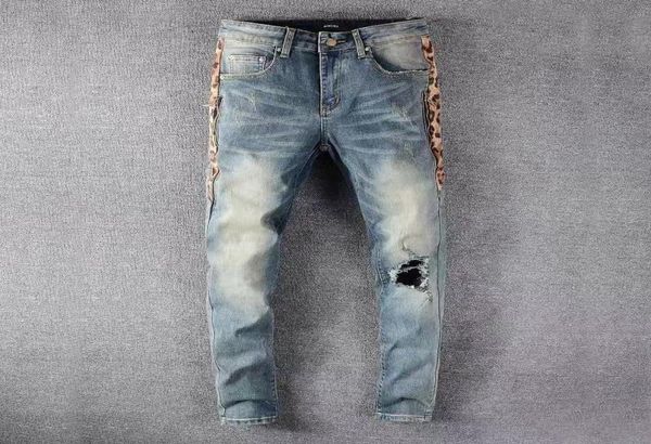 mens jeans europe and the united states high street fashion brand summer ripped men039s retro leopard print trimming slim feet 3048317, Blue
mens jeans europe and the united states high street fashion brand summer ripped men039s retro leopard print trimming slim feet 3048317, Blue