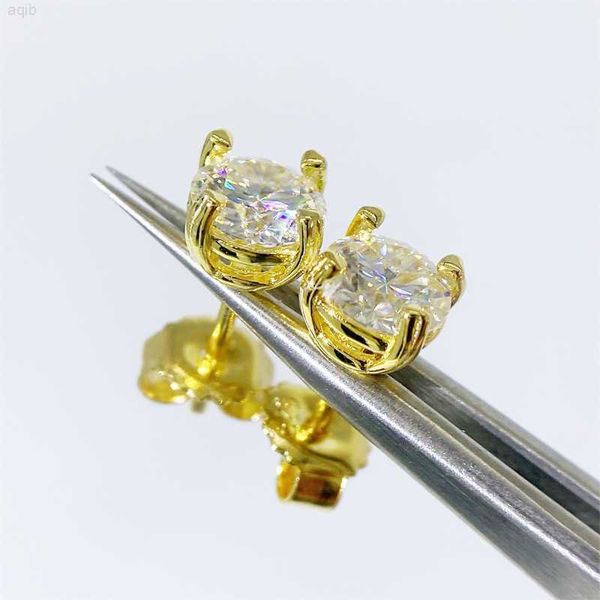 hip hop luxury jewelry 925 sterling silver vermeil moissanite earring iced out vvs diamond pave 6mm round stud earrings, Golden
hip hop luxury jewelry 925 sterling silver vermeil moissanite earring iced out vvs diamond pave 6mm round stud earrings, Golden