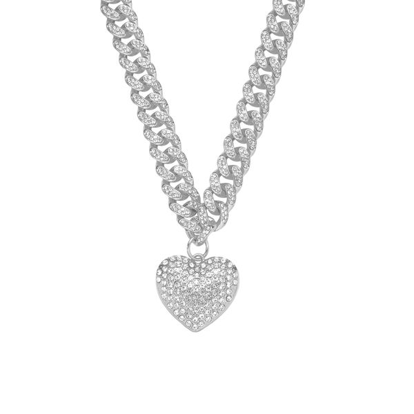 hip hop men rapper diamond pendant necklace shiny heart pendant micro-inset zircon jewelry night club accessory sweater collarbone cuban cha, Silver
hip hop men rapper diamond pendant necklace shiny heart pendant micro-inset zircon jewelry night club accessory sweater collarbone cuban cha, Silver