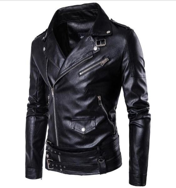 size m5xl fashion punk men slim lapel slanting zipper leather jacket man coat overcoat quality d1013202355, Black
size m5xl fashion punk men slim lapel slanting zipper leather jacket man coat overcoat quality d1013202355, Black