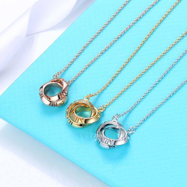 new double ring roman numerals pendant necklace female t series fashion cross collar chain designer valentine's day jewelry engagement, Silver
new double ring roman numerals pendant necklace female t series fashion cross collar chain designer valentine's day jewelry engagement, Silver