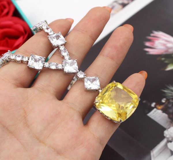 designer czdiamond yellow pendants necklaces 18k white gold plated wedding party jewelry for women5665086, Silver
designer czdiamond yellow pendants necklaces 18k white gold plated wedding party jewelry for women5665086, Silver