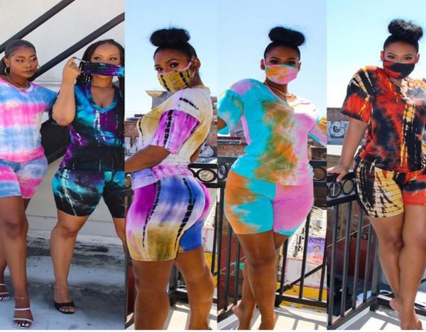 designer summer short 2 two piece outfits tie dye casual tracksuit with face mask women clothes short sleeve tshirt suits plus si4414141, Black;gray
designer summer short 2 two piece outfits tie dye casual tracksuit with face mask women clothes short sleeve tshirt suits plus si4414141, Black;gray