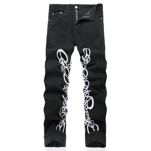 punk style black print elasticless men's jeans popular small feet mid-waist pants men designer jeans mens denim pants fashion trouser s, Blue
punk style black print elasticless men's jeans popular small feet mid-waist pants men designer jeans mens denim pants fashion trouser s, Blue