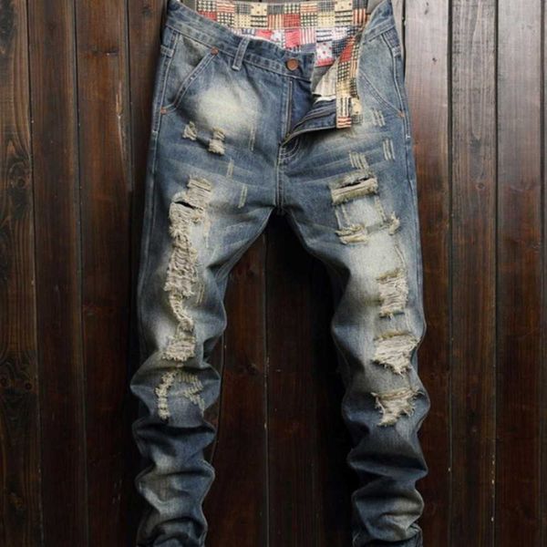 2023 mens jeans spring summer style ripped trend pants brand denim casual street wear mid-waist trousers, Blue
2023 mens jeans spring summer style ripped trend pants brand denim casual street wear mid-waist trousers, Blue