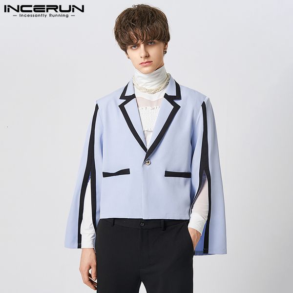 men's suits blazers men blazer patchwork lapel split long sleeve streetwear one button fashion suits men casual thin crop coats incerun, White;black
men's suits blazers men blazer patchwork lapel split long sleeve streetwear one button fashion suits men casual thin crop coats incerun, White;black