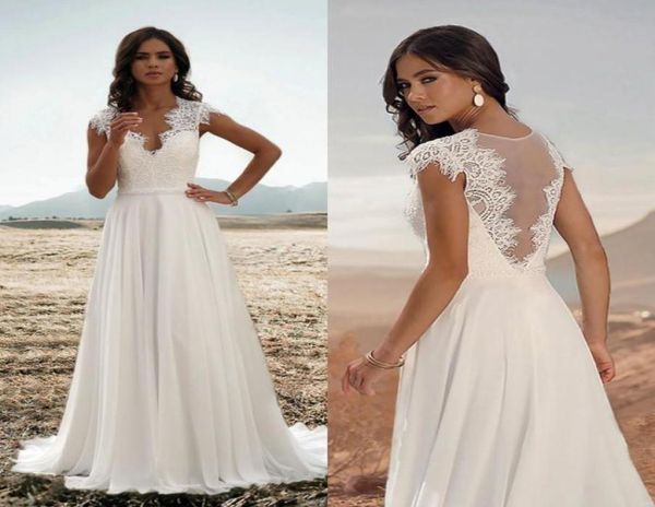2019 chic bohemian wedding dresses v neck chiffon lace cap sleeve sash a line boho wedding dress sweep train beach bridal go5216254, White
2019 chic bohemian wedding dresses v neck chiffon lace cap sleeve sash a line boho wedding dress sweep train beach bridal go5216254, White