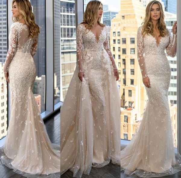 2021 said mhamad champagne mermaid wedding dresses bride gown deeep v neck long sleeves lace appliques bridal gowns plus size over9256865, White
2021 said mhamad champagne mermaid wedding dresses bride gown deeep v neck long sleeves lace appliques bridal gowns plus size over9256865, White