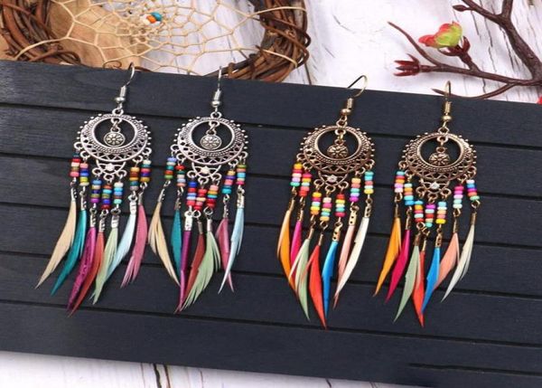 new fashion vintage ethnic feather dangle earrings bohemia rainbow colors seed bead personalized tassel earring for women jewelry 9646002, Silver
new fashion vintage ethnic feather dangle earrings bohemia rainbow colors seed bead personalized tassel earring for women jewelry 9646002, Silver