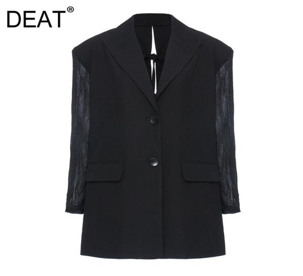 deat new spring and summer fashion casual button loose back open back lace up pleated sleeve blazer coat women sh640 2104285091409, White;black
deat new spring and summer fashion casual button loose back open back lace up pleated sleeve blazer coat women sh640 2104285091409, White;black