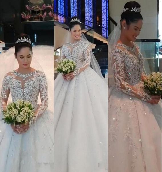 arabic luxury ball gown wedding dresses lace appliques long sleeves puffy jewel neck sequins beaded cathedral train formal br4074077, White
arabic luxury ball gown wedding dresses lace appliques long sleeves puffy jewel neck sequins beaded cathedral train formal br4074077, White