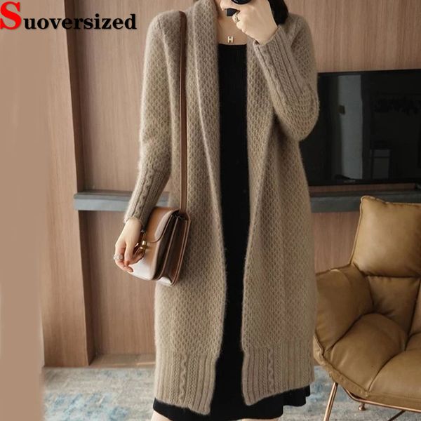 women's knits tees elegant knit cardigan long sleeve coats oversized 80kg casual loose winter thick sweater vintage streetwear mujer 23, White
women's knits tees elegant knit cardigan long sleeve coats oversized 80kg casual loose winter thick sweater vintage streetwear mujer 23, White