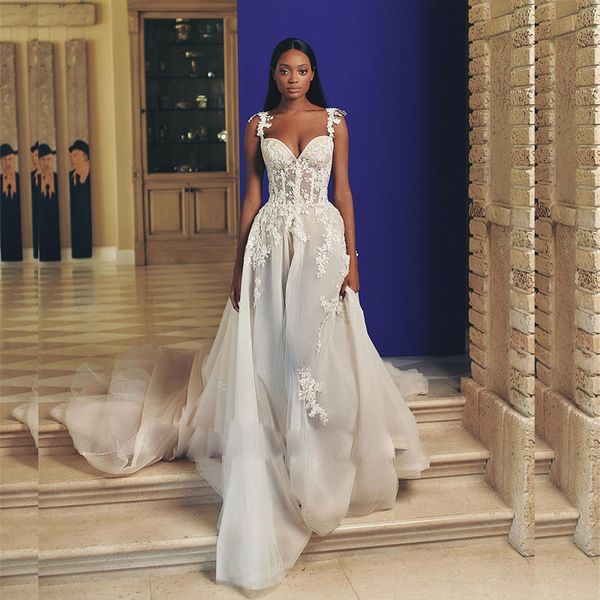 plus size illusion bodice corset wedding dress with straps open back wedding bridal gowns backless dresses for black woman, White
plus size illusion bodice corset wedding dress with straps open back wedding bridal gowns backless dresses for black woman, White