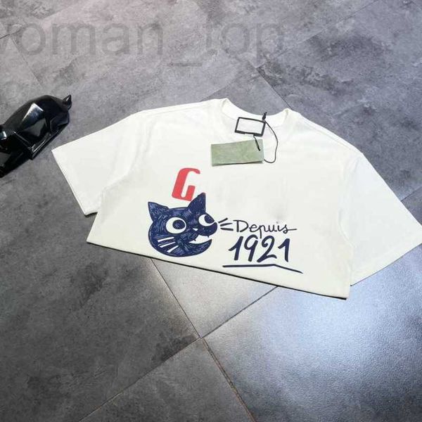 women's t-shirt designer 32s double yarn fashion brand summer g family strict selection high edition 1921 cat print short sleeve t-shir, White
women's t-shirt designer 32s double yarn fashion brand summer g family strict selection high edition 1921 cat print short sleeve t-shir, White