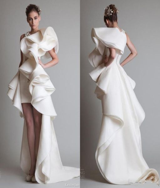 super fabulous krikor jabotian luxury ruffles high low silk like satin evening dresses zipper back court train 2017 custom made wo2262885, Black;red
super fabulous krikor jabotian luxury ruffles high low silk like satin evening dresses zipper back court train 2017 custom made wo2262885, Black;red