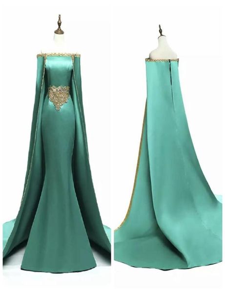 2019 saudi arabia long prom dresses with cape gold beading muslim mermaid formal gowns evening wear boat neck satin events party d2389933, Black
2019 saudi arabia long prom dresses with cape gold beading muslim mermaid formal gowns evening wear boat neck satin events party d2389933, Black