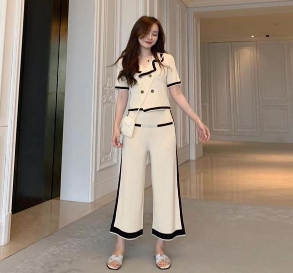 two piece dress women summer knitted notched collar short sleeve doublebreasted cardigan coat wide leg pants 2 pieces clot1542343, White
two piece dress women summer knitted notched collar short sleeve doublebreasted cardigan coat wide leg pants 2 pieces clot1542343, White