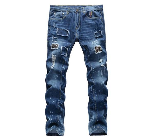 men039s jeans mens jena plus size rivet slim denim casual trendy painted holes ripped pants trousers7975191, Blue
men039s jeans mens jena plus size rivet slim denim casual trendy painted holes ripped pants trousers7975191, Blue
